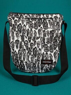 Eastpak x Rich Jacobs Face Print Crossbody Bag Black White 16x14